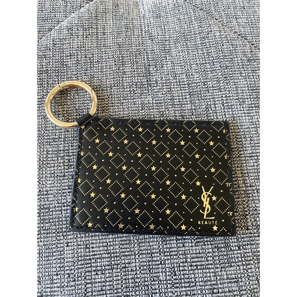 YSL VIP Gift Cosmetic Mirror Keychain Gold & Black NWT Yves Saint Laurent New